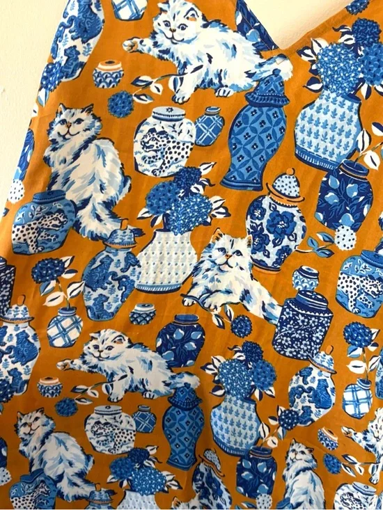 Printfresh chic to sleep nightgown in tobacco fancy cat print - Picture 6 of 9